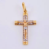 Dije Cruz Borde Rayado 2.1gr / 3.3cm / Oro Amarillo 18K