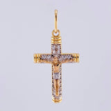 Dije Cruz Borde Rayado 2.1gr / 3.3cm / Oro Amarillo 18K