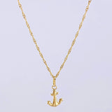 Set Cadena y Dije Singapur + Ancla 1.25gr / 45cm / Oro Amarillo 18K (Oferta)