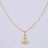 Set Cadena y Dije Singapur + Ancla 1.25gr / 45cm / Oro Amarillo 18K (Oferta)