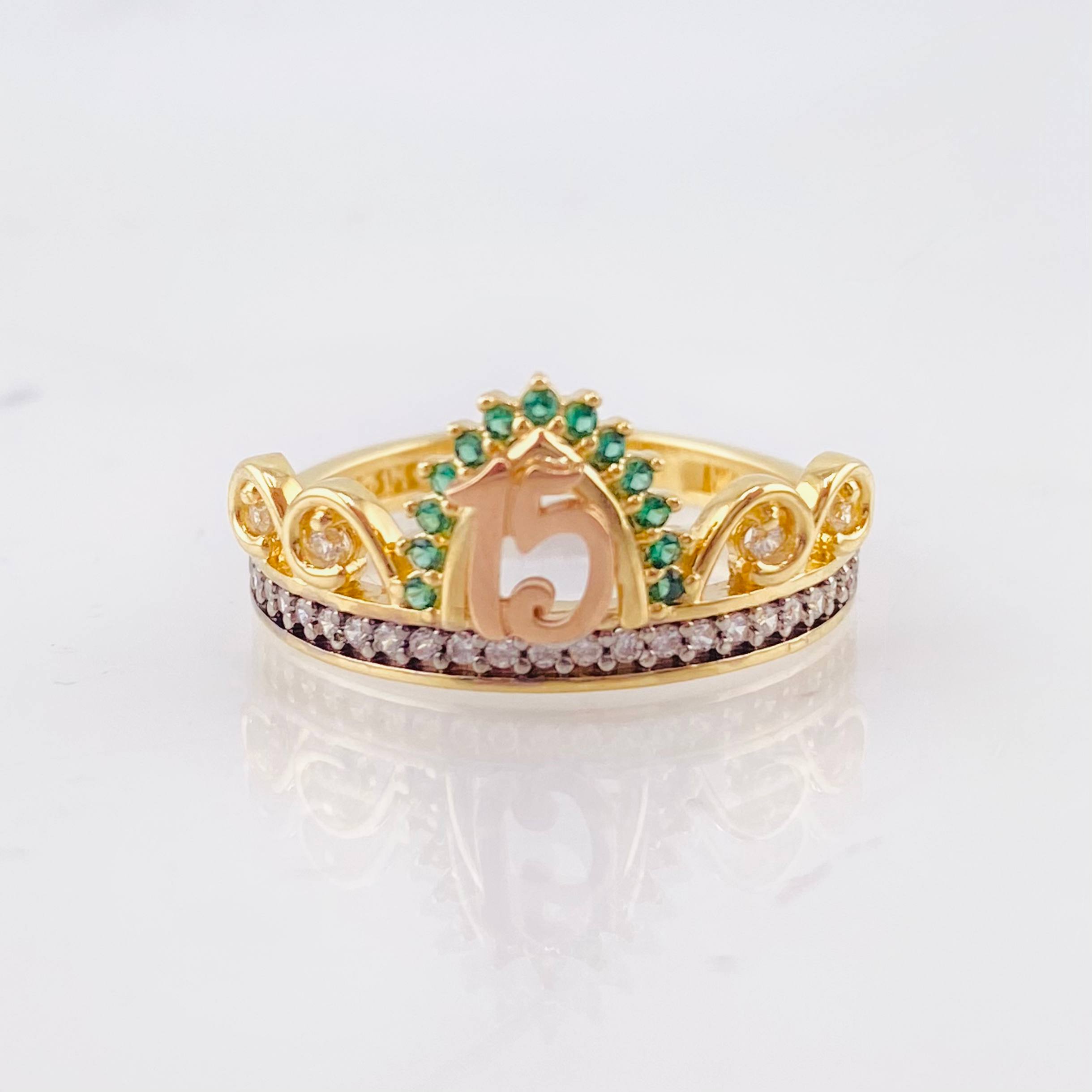 Anillo 15s 3gr / T7 / Tres Oros 18K