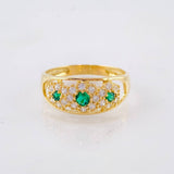 Anillo Trio De Flores  2.85gr / T7 3/4 / Oro Amarillo 18K