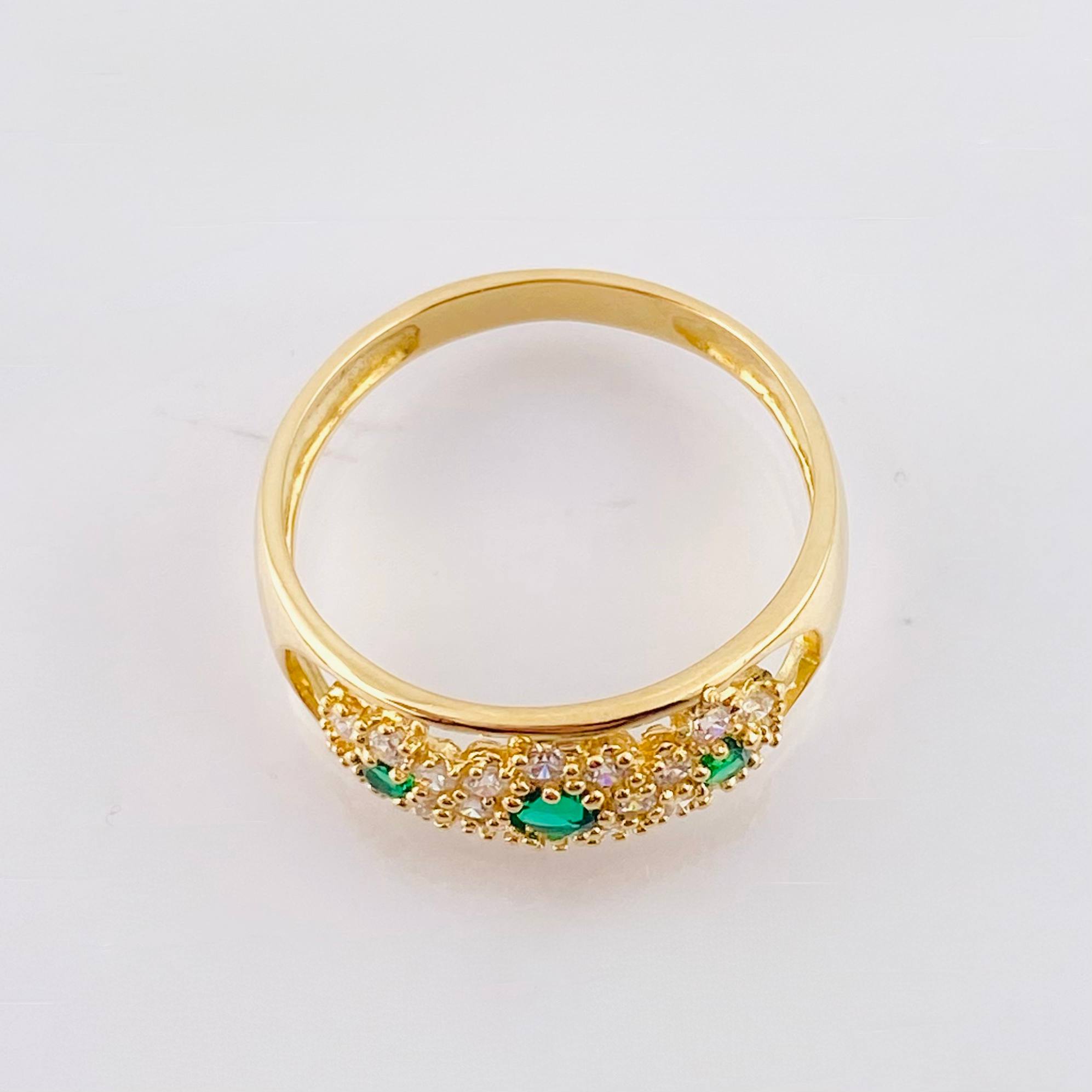 Anillo Trio De Flores  2.85gr / T7 3/4 / Oro Amarillo 18K