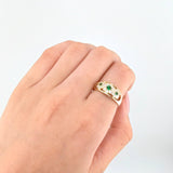 Anillo Trio De Flores  2.85gr / T7 3/4 / Oro Amarillo 18K