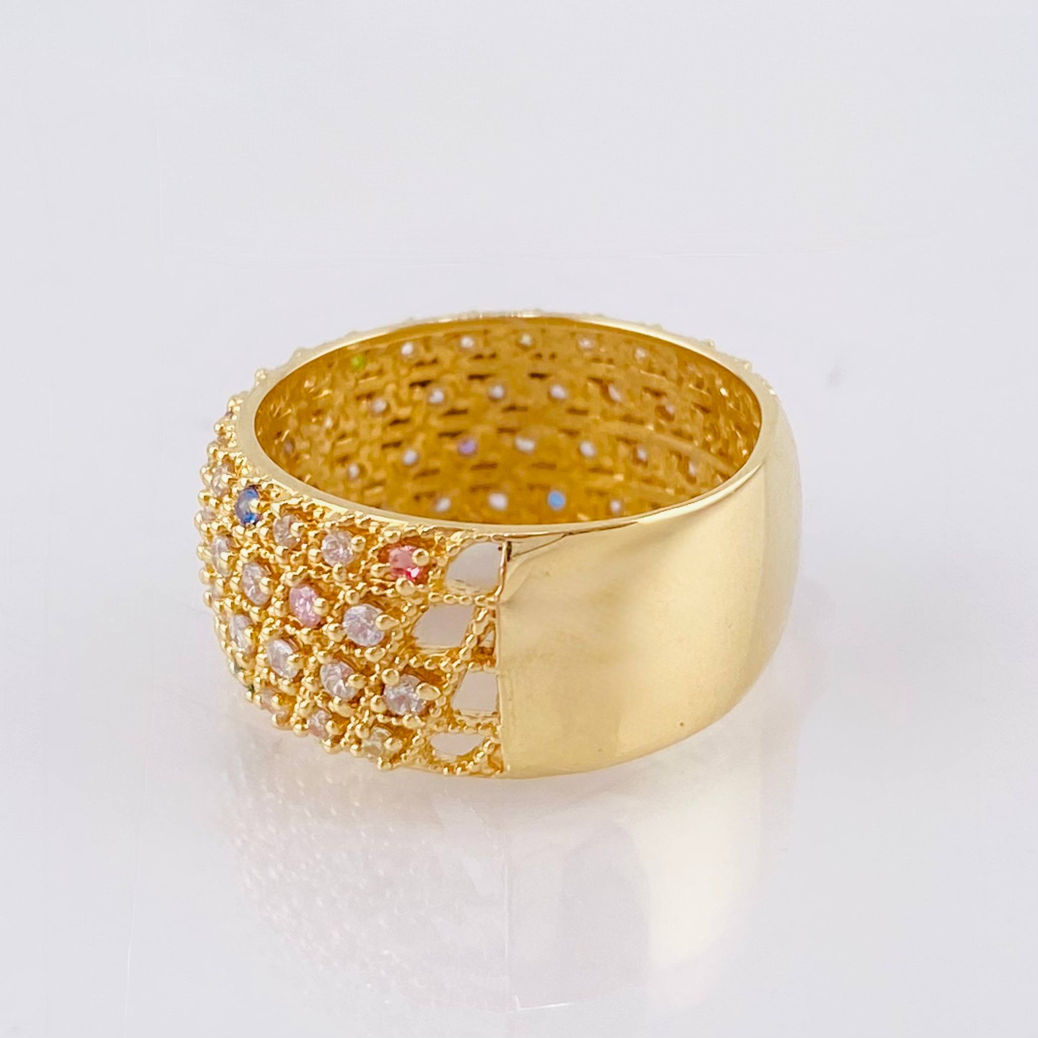 Anillo Mallas Diagonales 7.45gr / T7 1/2 / Oro Amarillo 18K