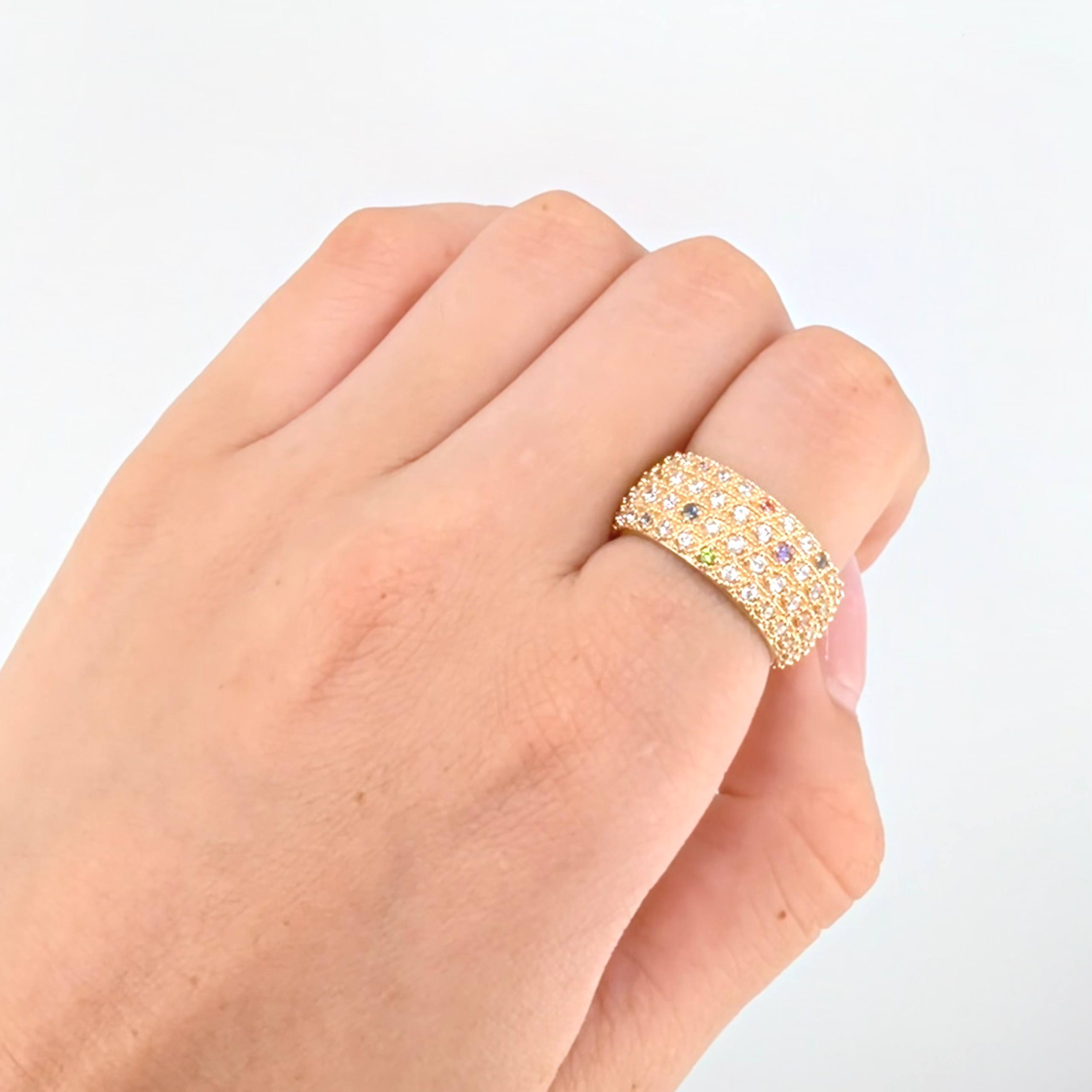 Anillo Mallas Diagonales 7.45gr / T7 1/2 / Oro Amarillo 18K