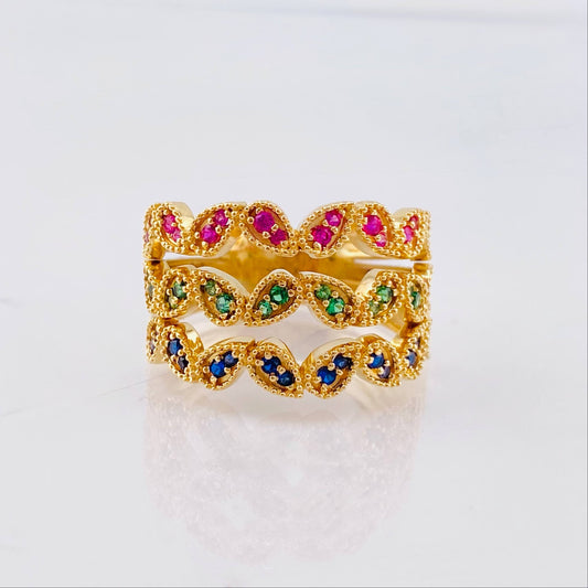 Anillo Triada de Hojas 5.55gr / T6 3/4 / Oro Amarillo 18K