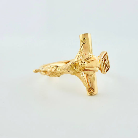 Anillo Cruz Cristo 3.95gr / T6 / Oro Amarillo 18K *