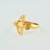 Anillo Cruz Cristo 4.3gr / T9 / Oro Amarillo 18K ©