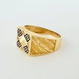 Anillo Sello Rombo Tribal 6.4gr / T10 1/2 / Oro Amarillo 18K *