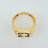 Anillo Sello Rombo Tribal 6.4gr / T10 1/2 / Oro Amarillo 18K *