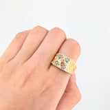 Anillo Sello Rombo Tribal 6.4gr / T10 1/2 / Oro Amarillo 18K *