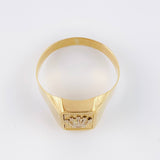 Anillo Sello Corona 3.6gr / T11 1/4 / Dos Oros Amarillo Blanco 18K *