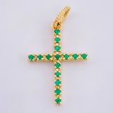 Dije Cruz Esmeraldas 11pts 0.9gr / 2.2cm / Oro Amarillo 18K ©