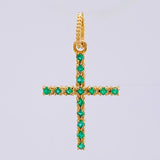 Dije Cruz Esmeraldas 11pts 0.9gr / 2.2cm / Oro Amarillo 18K ©