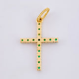Dije Cruz Esmeraldas 11pts 0.9gr / 2.2cm / Oro Amarillo 18K ©