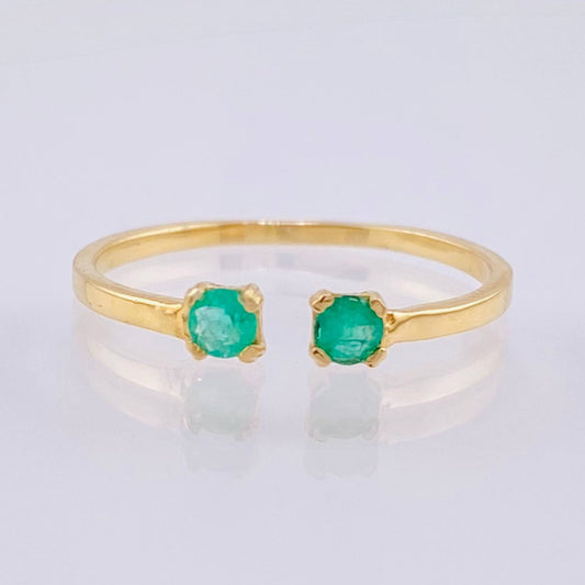 Anillo Esmeraldas 18pts 1.1gr / T5 3/4 / Oro Amarillo 18K