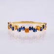 Anillo Zafiros Amarillos Azules 90pts1.85gr / T7 1/2 / Oro Amarillo 18K