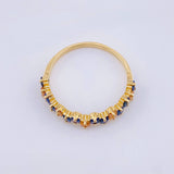 Anillo Zafiros Amarillos Azules 90pts1.85gr / T7 1/2 / Oro Amarillo 18K
