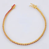 Pulso Tennis Rubies 2.82 Qts 7.4gr / 17.5cm / 2.5mm Oro Amarillo 18K