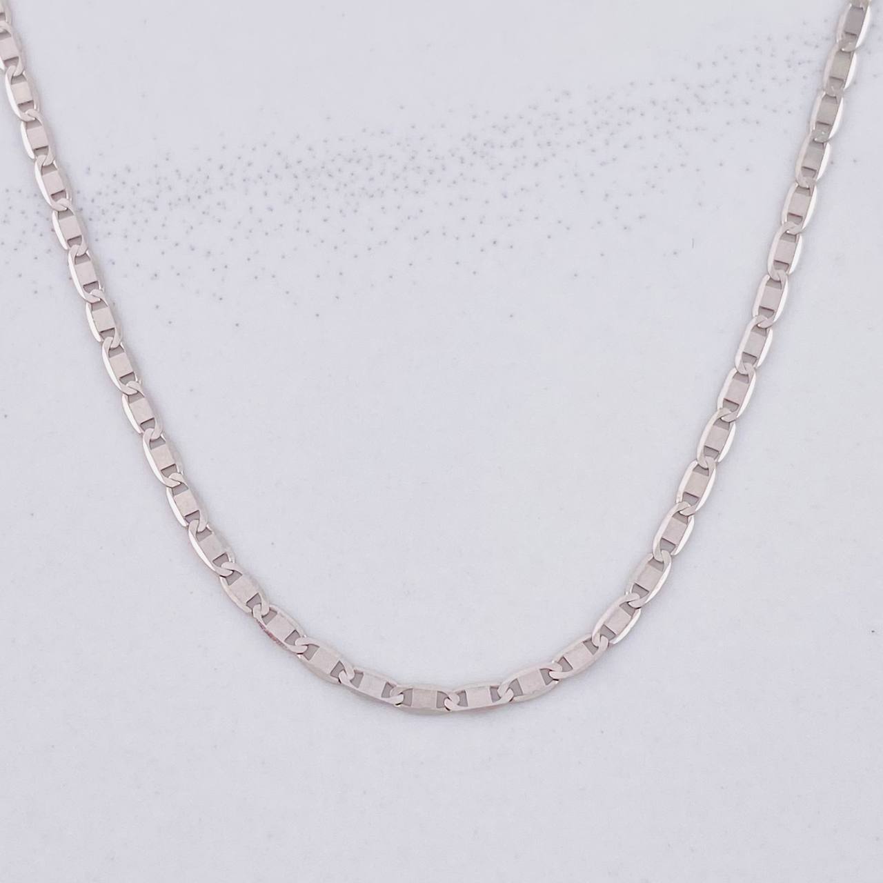 Cadena Plana 2.15g / 50cm / 1.5mm Oro Blanco 18K