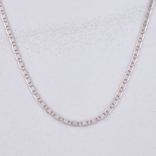 Cadena Plana 2.15g / 50cm / 1.5mm Oro Blanco 18K