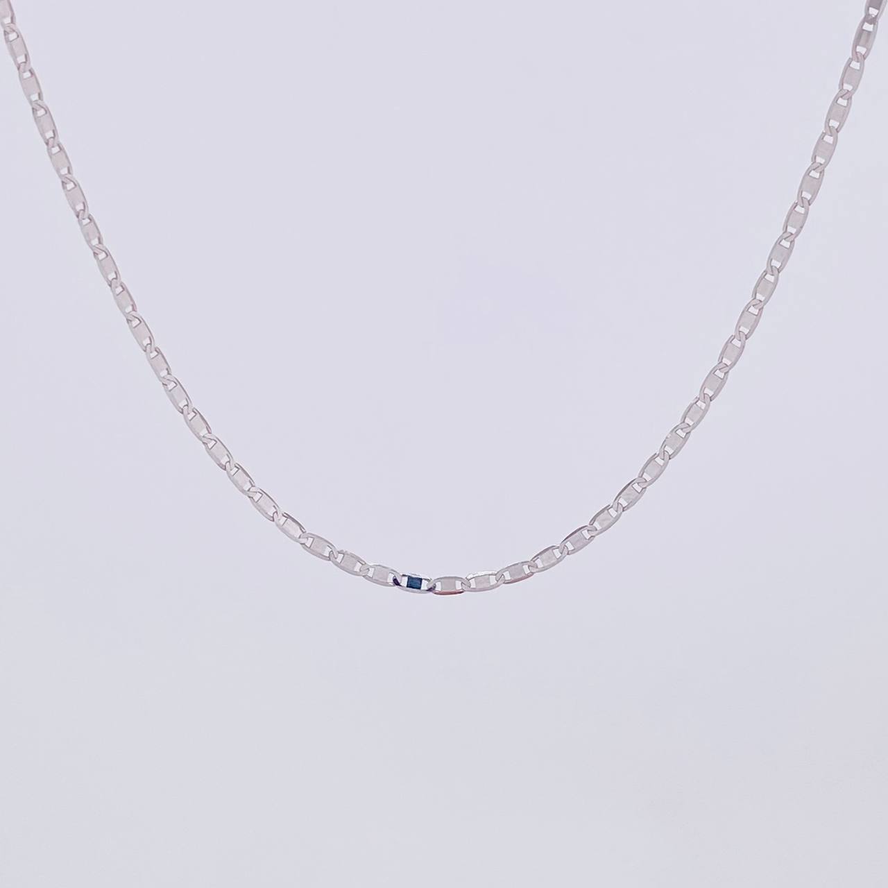 Cadena Plana 2.15g / 50cm / 1.5mm Oro Blanco 18K