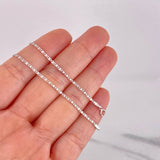 Cadena Plana 2.15g / 50cm / 1.5mm Oro Blanco 18K