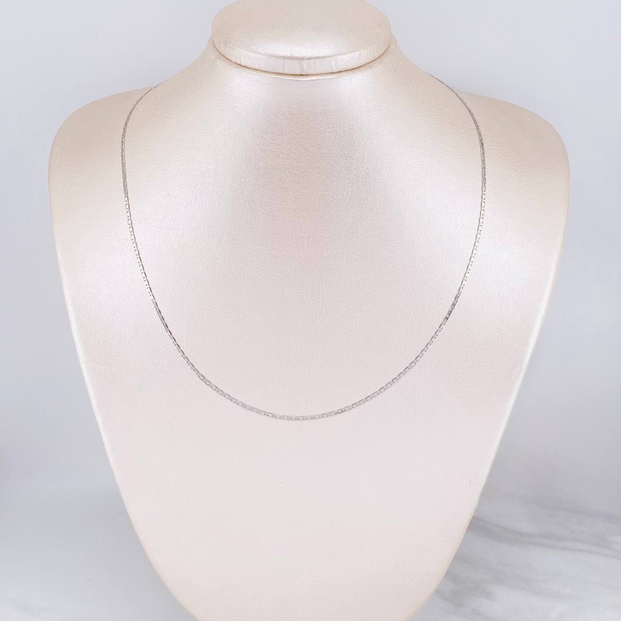 Cadena Plana 1.75g / 40cm / 1.5mm Oro Blanco 18K