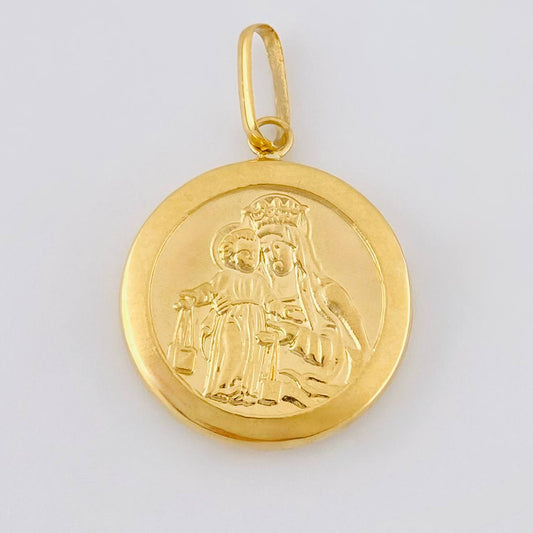 Dije Virgen Del Carmen Mate 2.1 g / 3.2 cm Oro Amarillo 18K