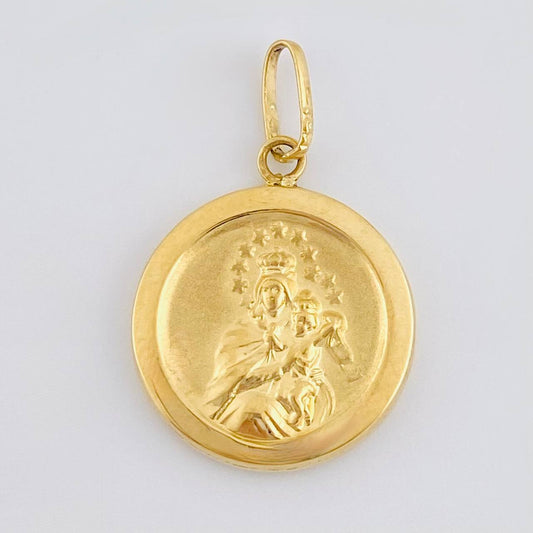 Dije Virgen Del Carmen Mate 1.15 g / 2.4 cm Oro Amarillo 18K