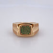 Anillo Sello 12.8gr / T11 / Circones Blancos Verdes Oro Amarillo 18K $