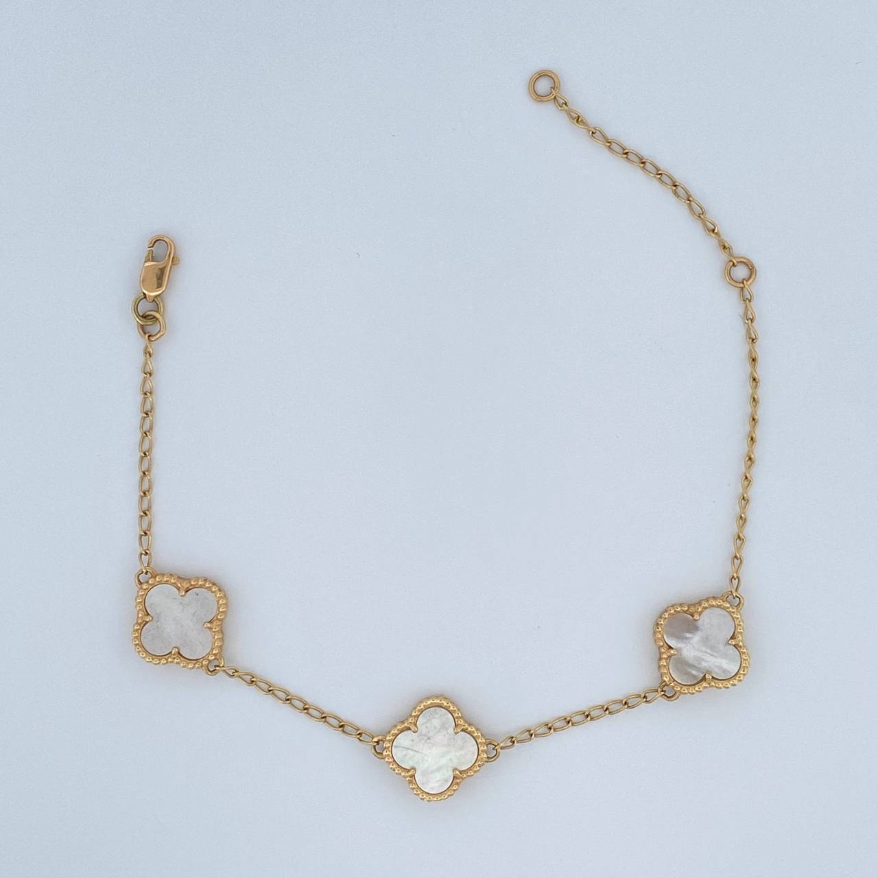 Pulso Trebol 5.45gr / 17cm-19cm / Oro 18K &