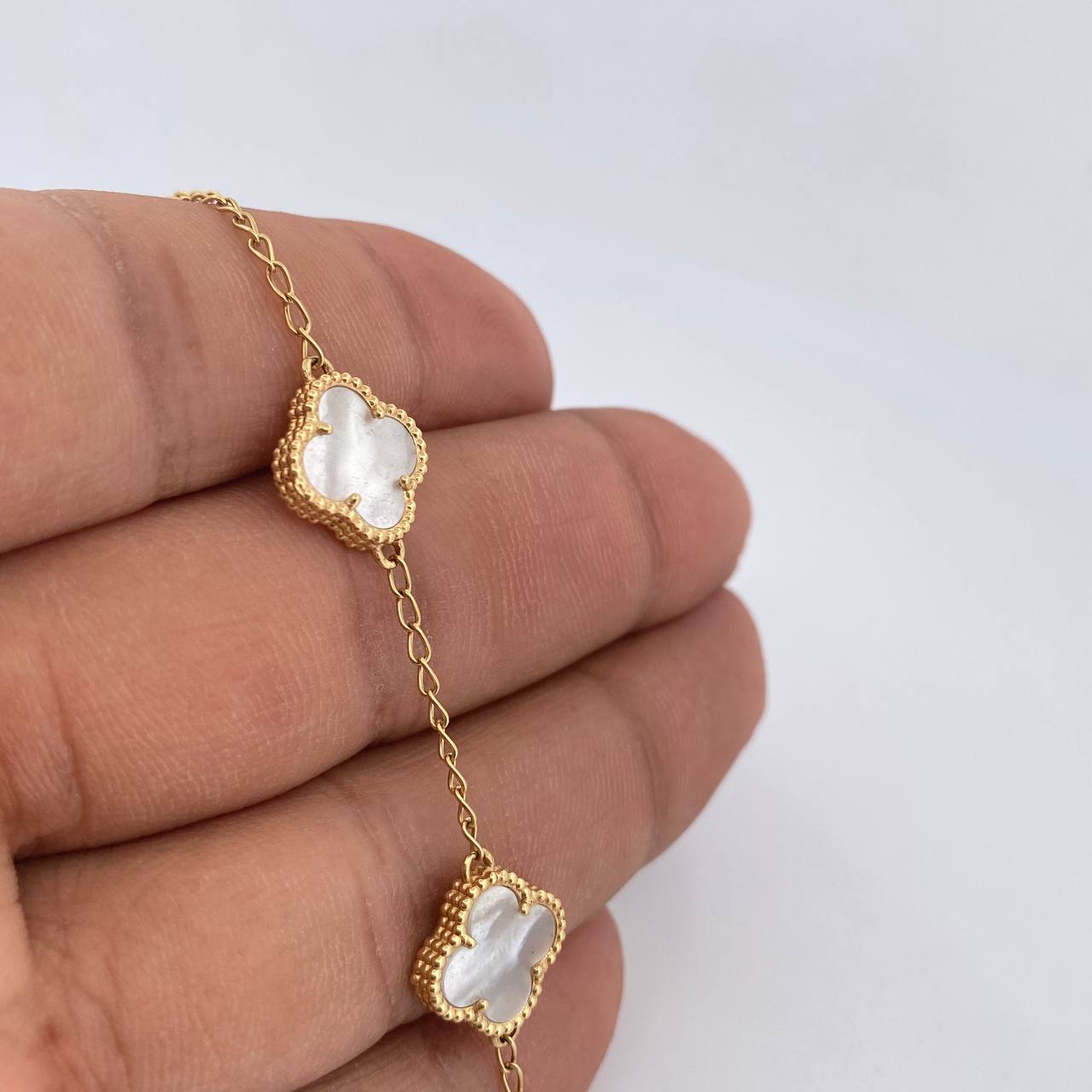Pulso Trebol 5.45gr / 17cm-19cm / Oro 18K &