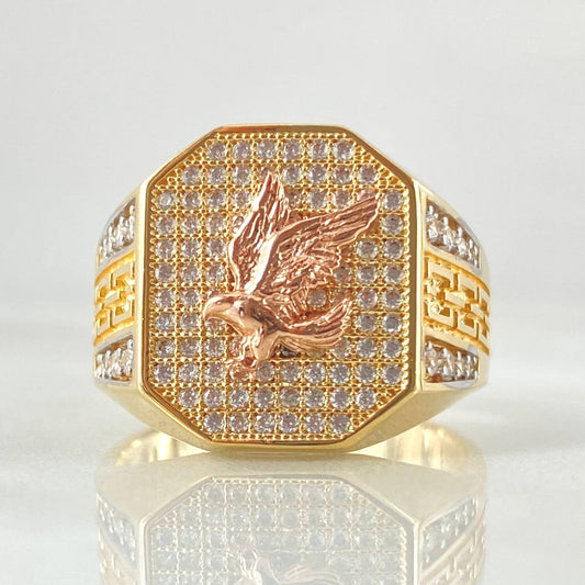 Anillo Aguila Enjaulada 7.35gr / T9 / Oro 18K