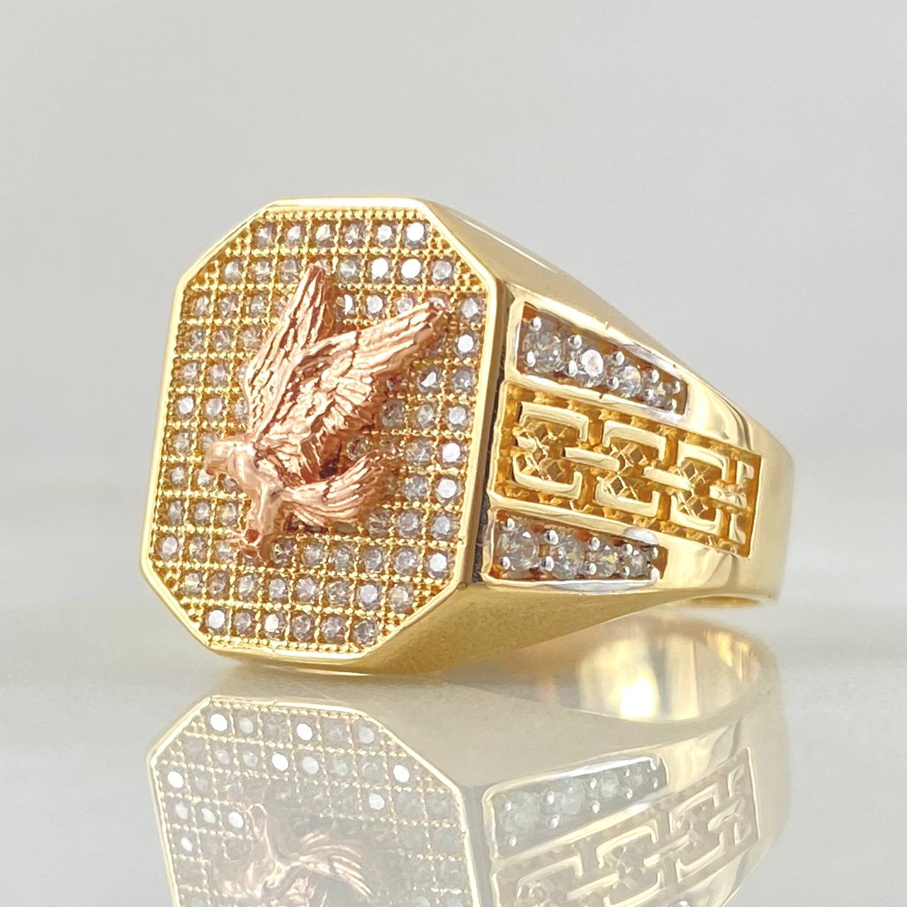 Anillo Aguila Enjaulada 7.35gr / T9 / Oro 18K