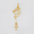 Dije Rostro Virgen Maria 0.7g / 3.5cm Tres Oros Amarillo Blanco Negro 18K