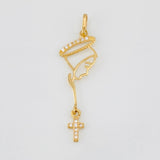 Dije Rostro Virgen Maria 0.7g / 3.5cm Tres Oros Amarillo Blanco Negro 18K