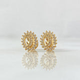 Topos Virgen Maria 1.55gr / 1cm / Circones Blancos Oro Amarillo 18K ©