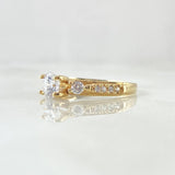 Anillo Solitario Carril Tupido 2.25gr / T5 1/2 / Cricones Blancos Oro Amarillo 18K