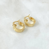 Candongas Diani 1gr / 1.1cm / Bordes Puntados Oro Amarillo 18K *
