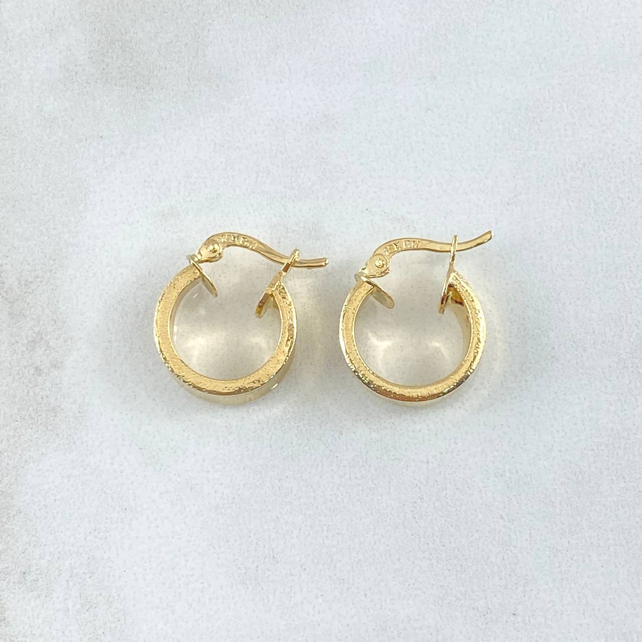 Candongas Diani 1gr / 1.1cm / Bordes Puntados Oro Amarillo 18K *