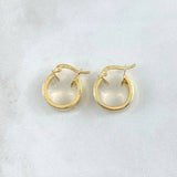 Candongas Diani 1gr / 1.1cm / Bordes Puntados Oro Amarillo 18K *