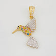 Dije Colibri 2.05g / 3cm Dos Oros Amarillo Blanco 18K