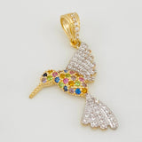 Dije Colibri 2.05g / 3cm Dos Oros Amarillo Blanco 18K