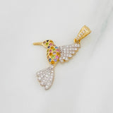 Dije Colibri 2.05g / 3cm Dos Oros Amarillo Blanco 18K