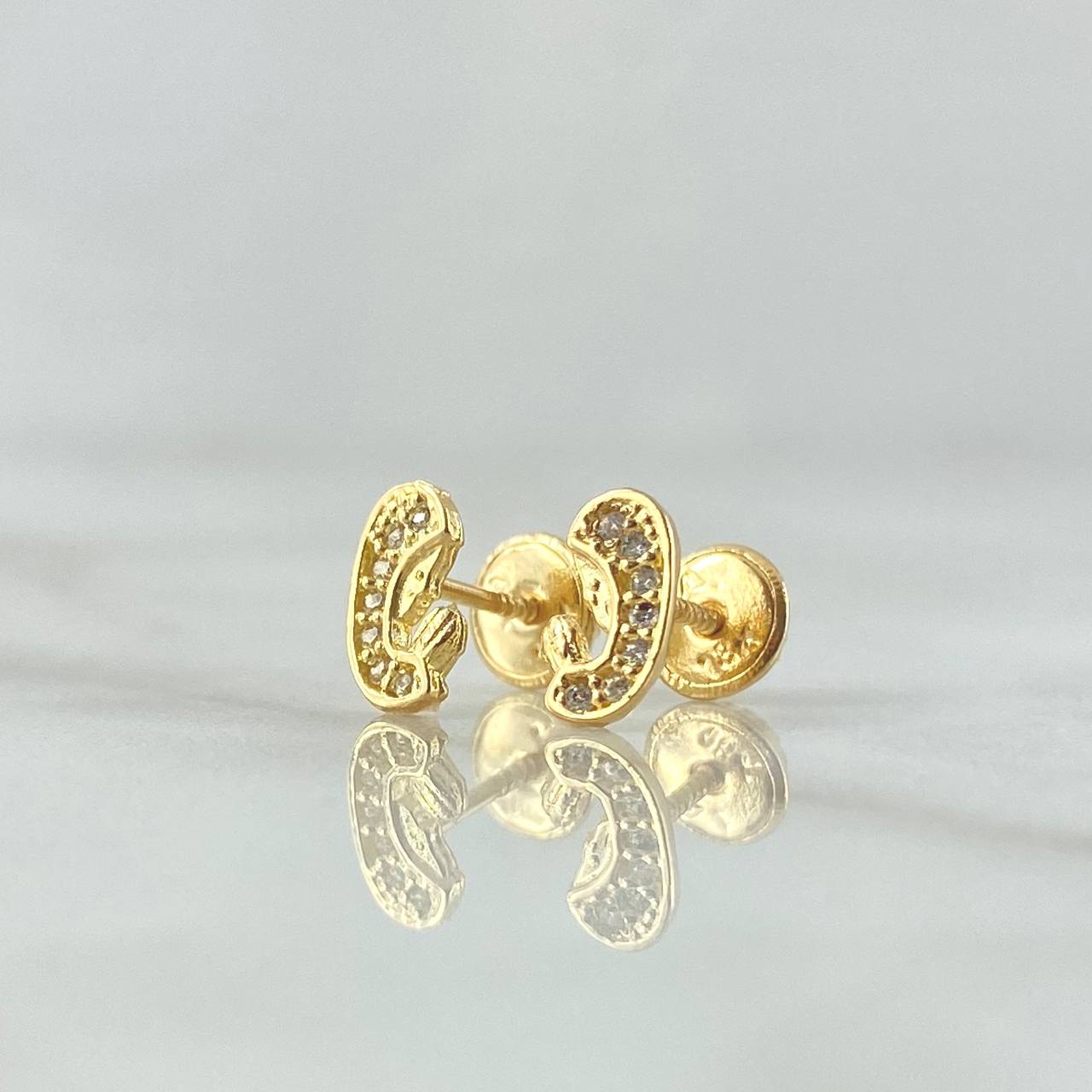 Topos Virgen Maria 0.95gr / 8mm Circones Blancos Oro Amarillo 18K