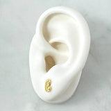 Topos Virgen Maria 0.95gr / 8mm Circones Blancos Oro Amarillo 18K