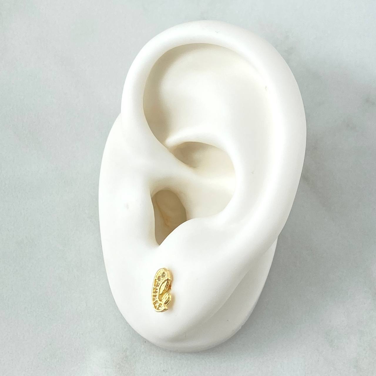 Topos Virgen Maria 0.9gr / 8mm Circones Blancos Oro Amarillo 18K ©
