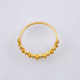 Anillo Zafiros Verdes Amarillos 90pts 1.75gr / T7 1/2 / Oro Amarillo 18K